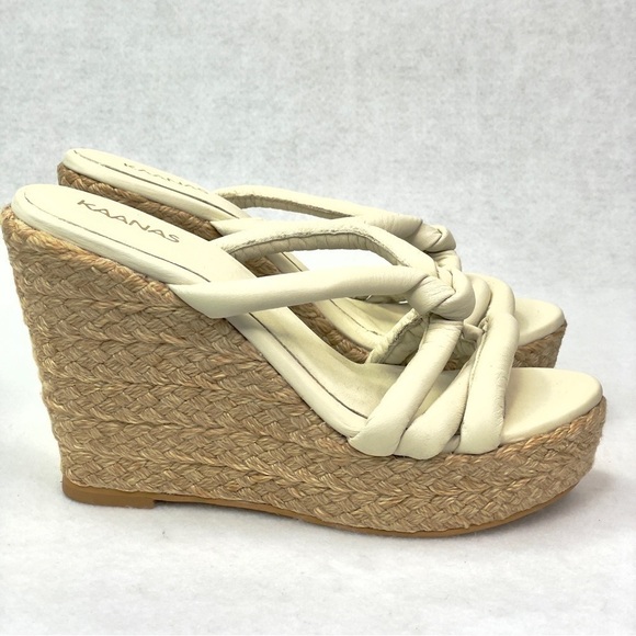 NEW KAANAS x Revolve Daniela Wedges Sandals Size 10 - Picture 5 of 13